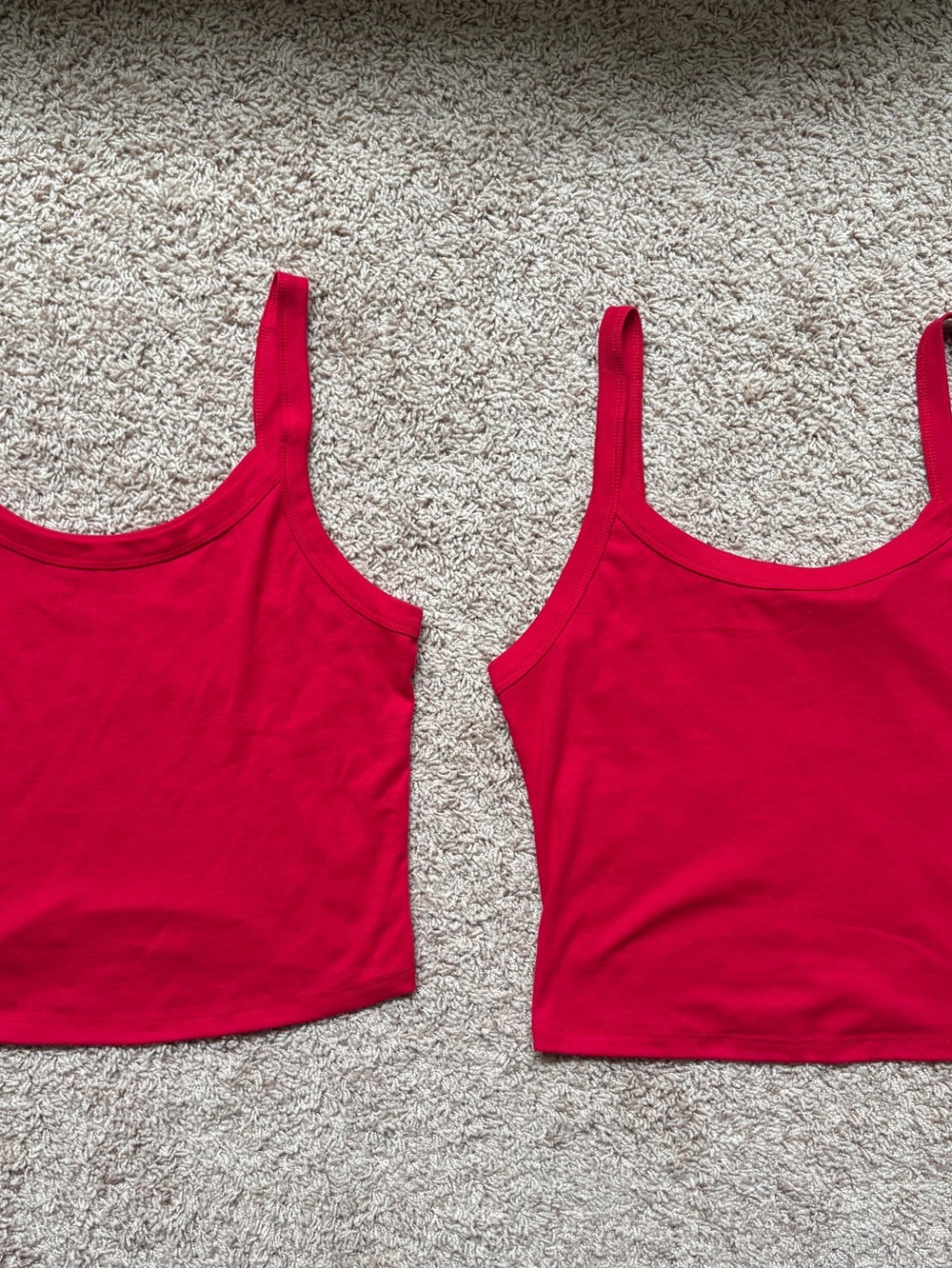 Bella + Canvas Women's Micro Rib Spaghetti Strap Tank Crop Tops, Red, XL